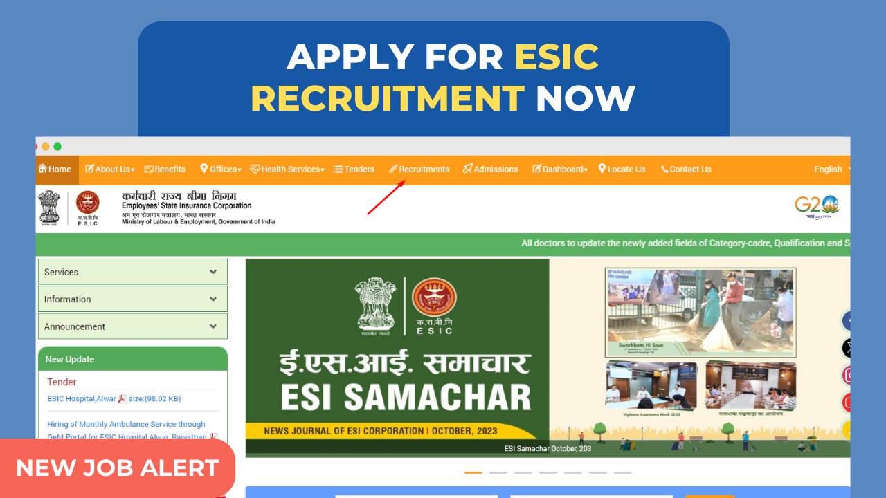 ESIC Recruitment 2023, www esic nic in recruitment 2023