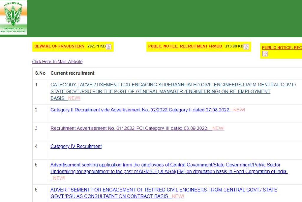 FCI Recruitment 2024 Notification, FCI Assistant Recruitment 2024